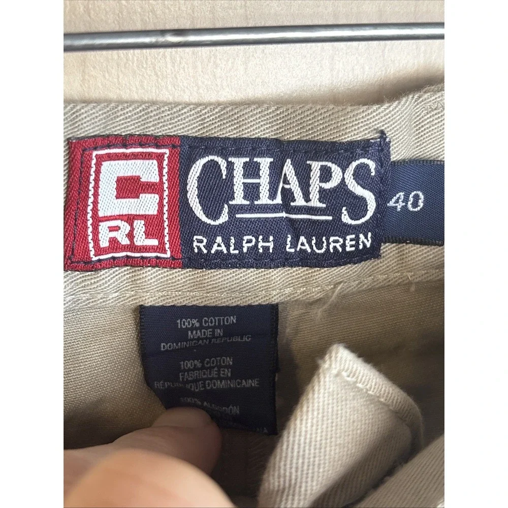 VTG Chaps Ralph Lauren NWT Pleated Chino Shorts Men's Size 40 Khaki Beige 90s
